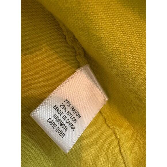 Laura Ashley Neon Yellow Green Short Sleeve Cardigan Sweater - Picture 4 of 5